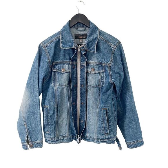 Vintage Medium Wash Zip & Snap Classic Denim Jean Jacket - Picture 2 of 10